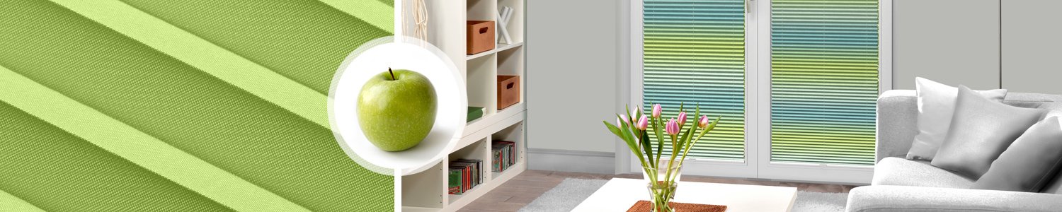 Stores plissés verts sur mesure
