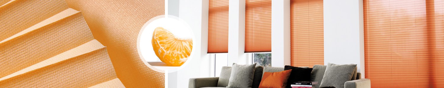 Stores plissés orange sur mesure