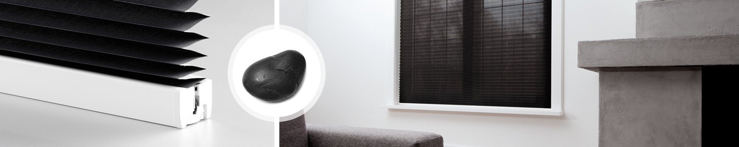 Stores plissés noirs individuels sur mesure
